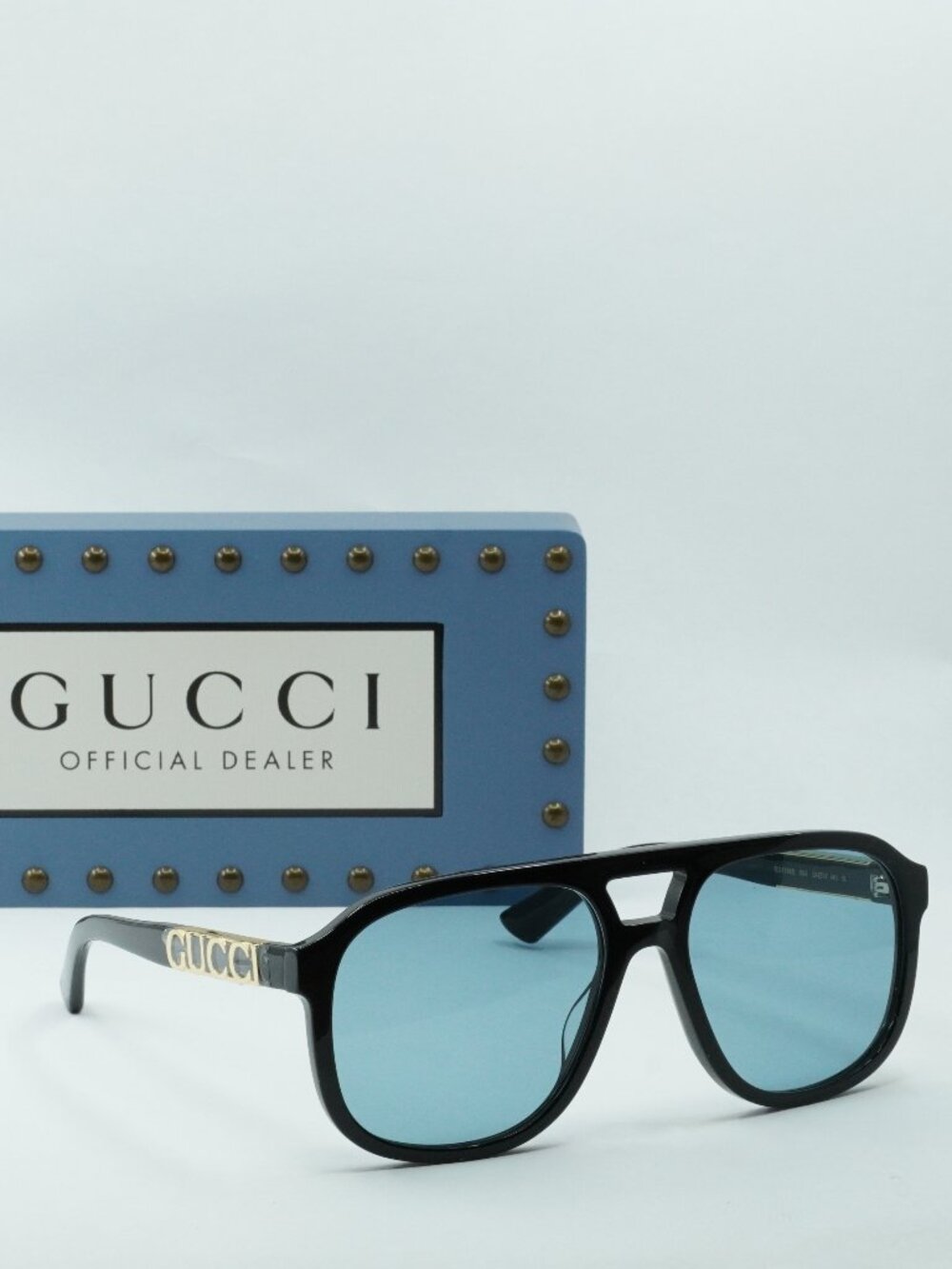 Gucci GG1188S 004 Aviator Sunglasses - Black / Blue
